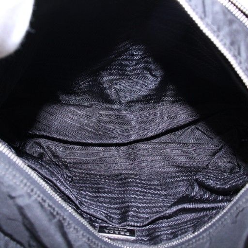 Prada Shoulder Bag Messenger Bag Nylon Logo One Color Black BB - OH