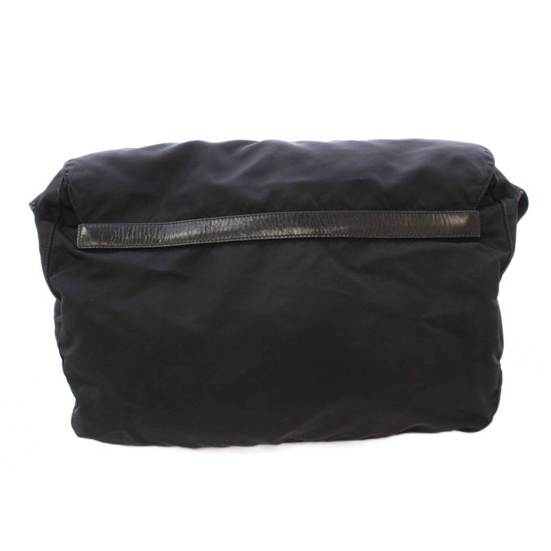 Prada Shoulder Bag Messenger Bag Nylon Logo One Color Black BB - OH