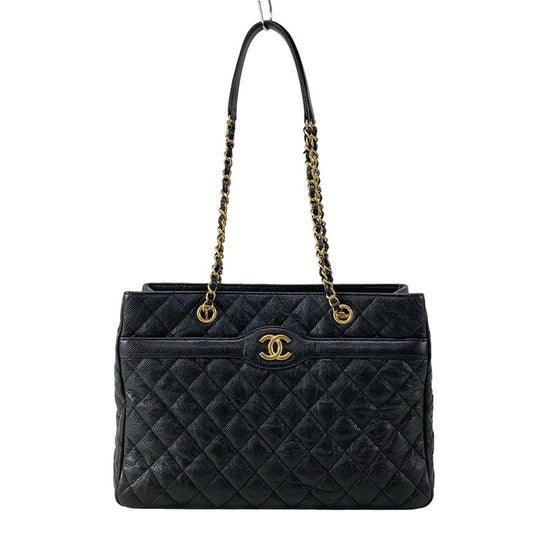 Chanel Tote Bag Matelasse A91058 Black Mattogo Old Hardware / Chain Shoulder