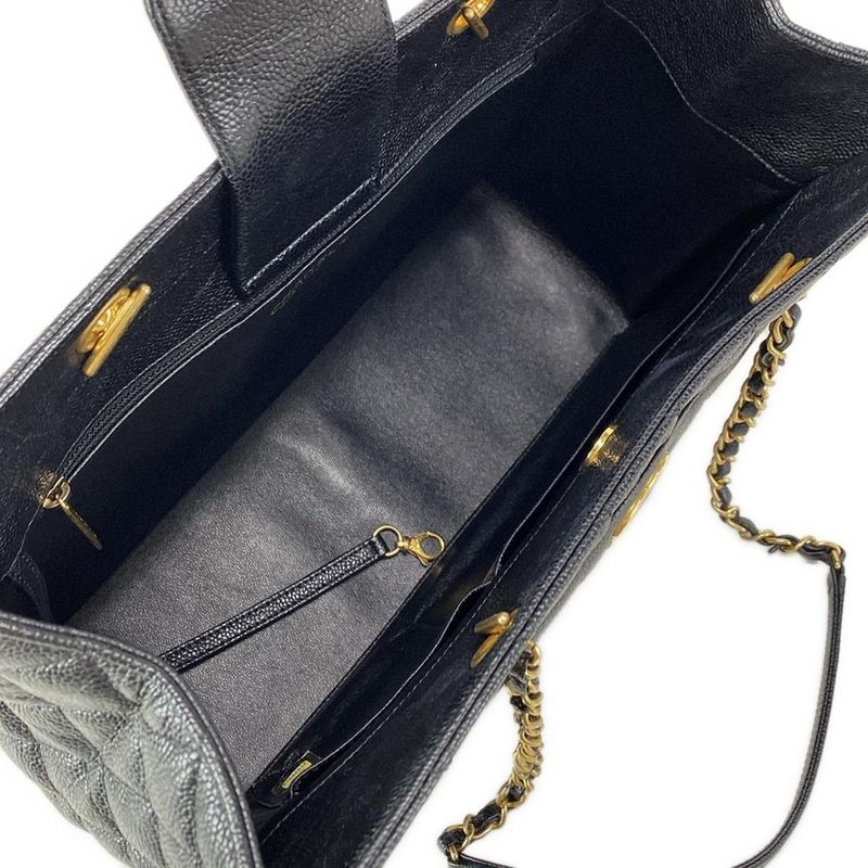 Chanel Tote Bag Matelasse A91058 Black Mattogo Old Hardware / Chain Shoulder