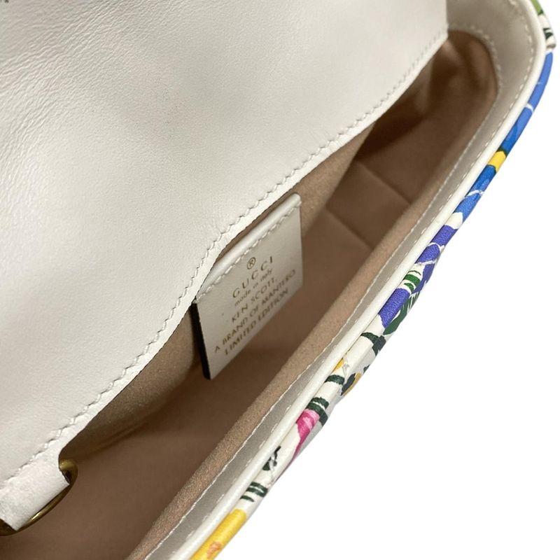 Gucci Shoulder Bag GG Marmont Quilted Leather Super Mini Bag 476433 White X