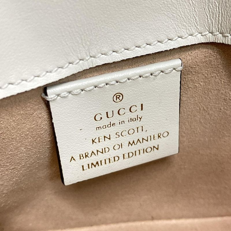 Gucci Shoulder Bag GG Marmont Quilted Leather Super Mini Bag 476433 White X