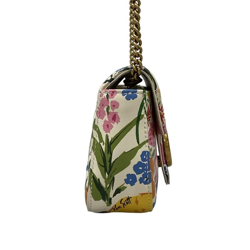 Gucci Shoulder Bag GG Marmont Quilted Leather Super Mini Bag 476433 White X