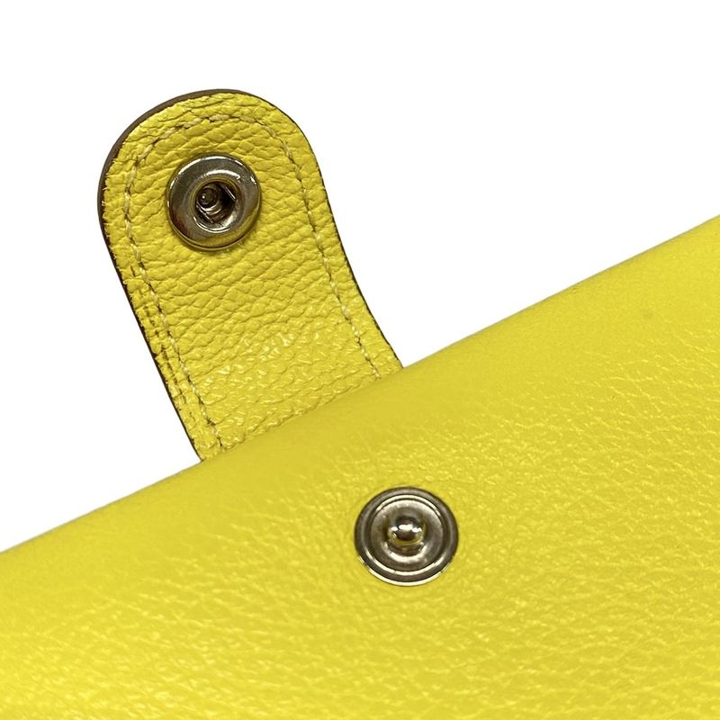 Hermes Card Case RMS Yellow X Pink Silver Hardware