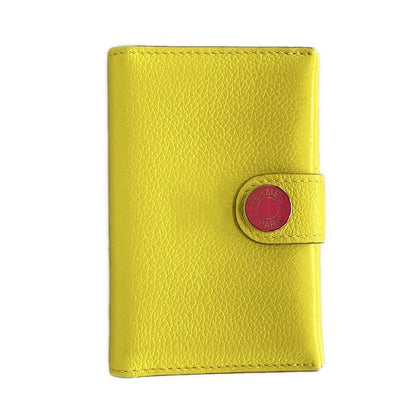 Hermes Card Case RMS Yellow X Pink Silver Hardware