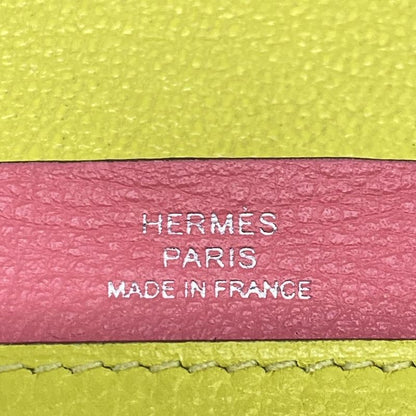 Hermes Card Case RMS Yellow X Pink Silver Hardware