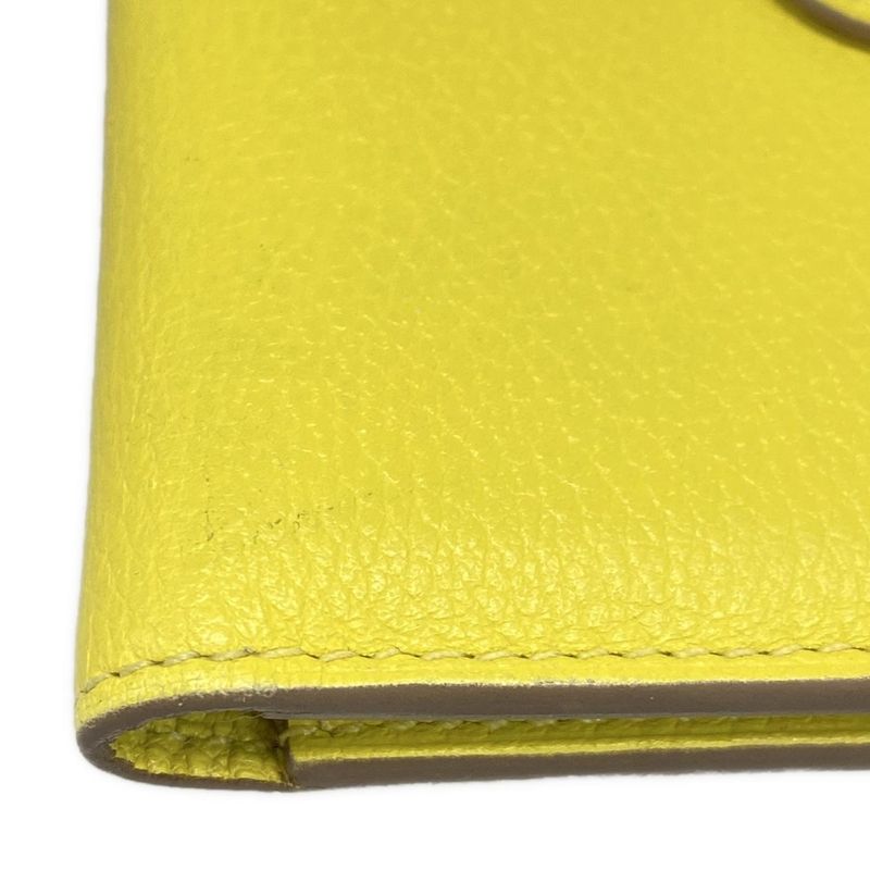 Hermes Card Case RMS Yellow X Pink Silver Hardware
