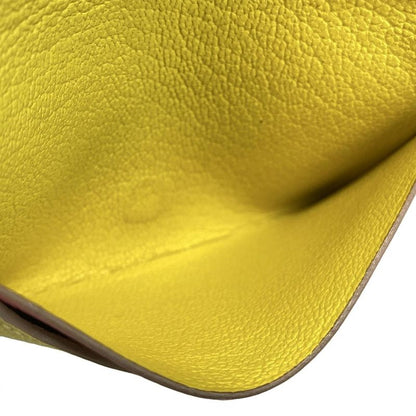 Hermes Card Case RMS Yellow X Pink Silver Hardware