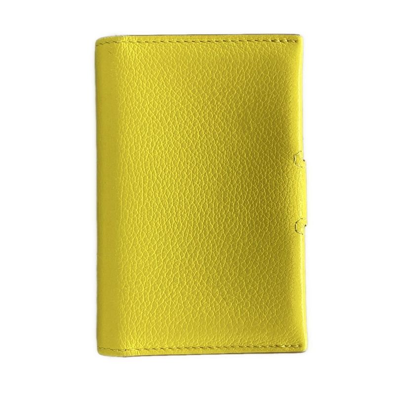 Hermes Card Case RMS Yellow X Pink Silver Hardware