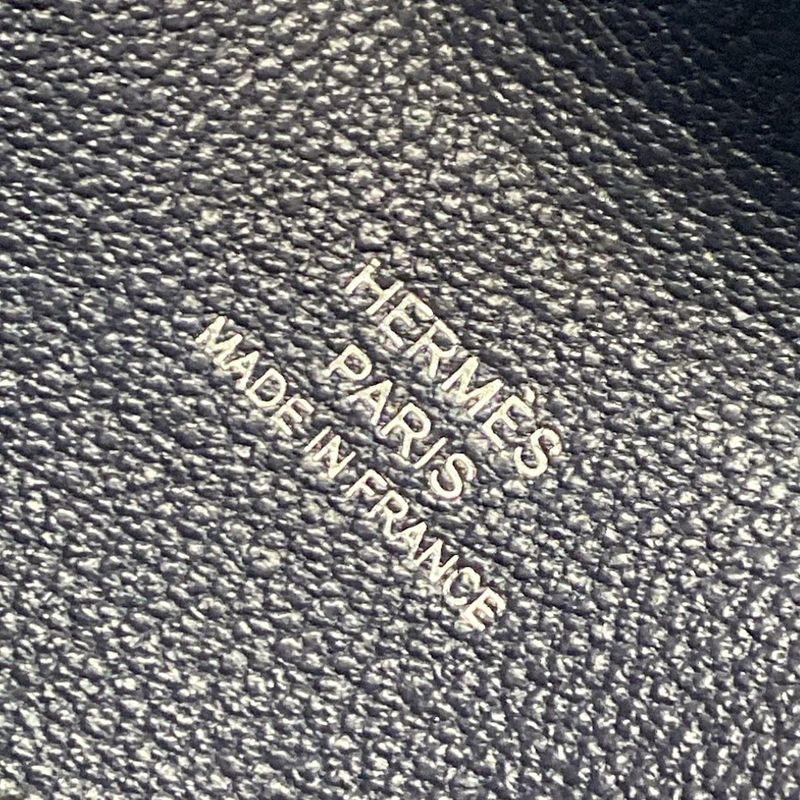 Hermes Card Case Beautiful Iliad Dark Navy Silver Hardware