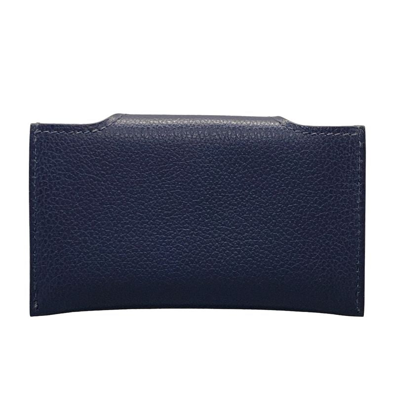 Hermes Card Case Beautiful Iliad Dark Navy Silver Hardware