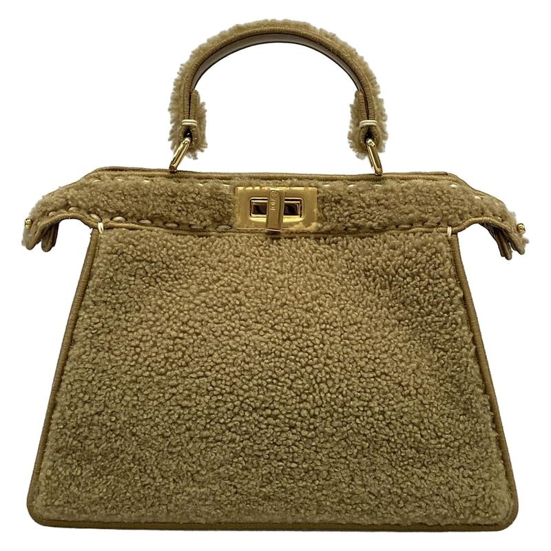 Fendi Handbag Peekaboo Icy Youth Small/selleria 8bn327 Beige Mouton