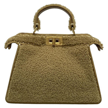 Fendi Handbag Peekaboo Icy Youth Small/selleria 8bn327 Beige Mouton