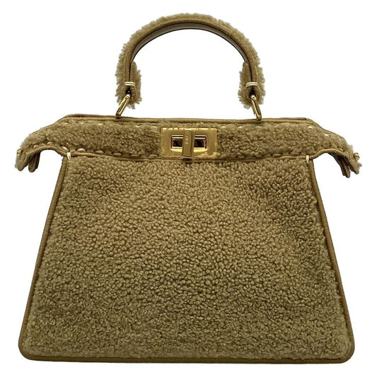 Fendi Handbag Peekaboo Icy Youth Small/selleria 8bn327 Beige Mouton