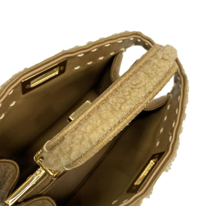 Fendi Handbag Peekaboo Icy Youth Small/selleria 8bn327 Beige Mouton