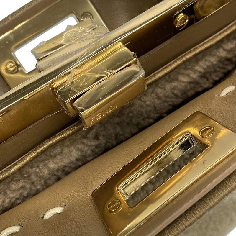 Fendi Handbag Peekaboo Icy Youth Small/selleria 8bn327 Beige Mouton