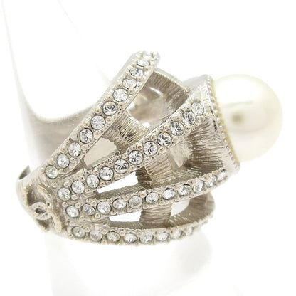 Chanel Ring Beautiful Silver And Ivory