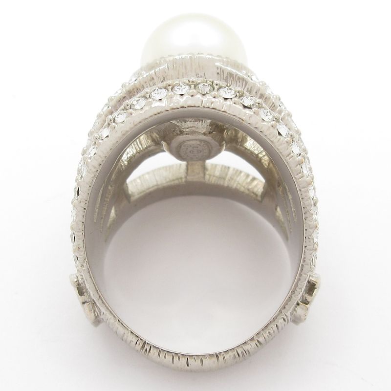 Chanel Ring Beautiful Silver And Ivory