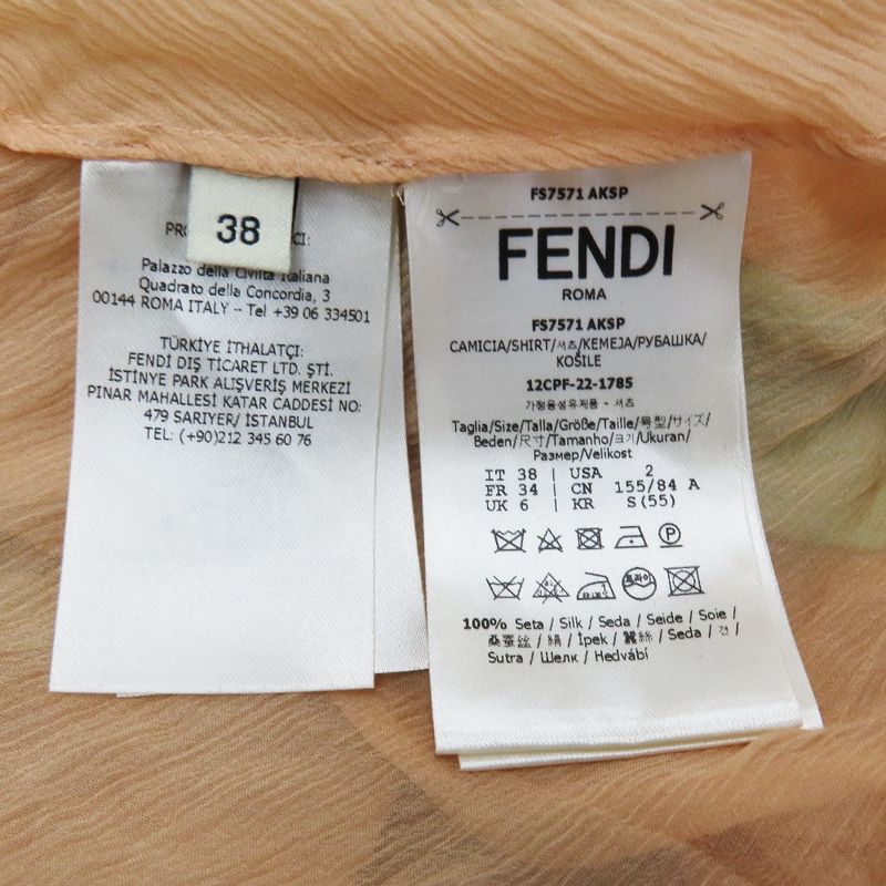 Unused 22 Fendi Silk See-through Cardigan Bolero Sheer Cut Long Sleeves Short