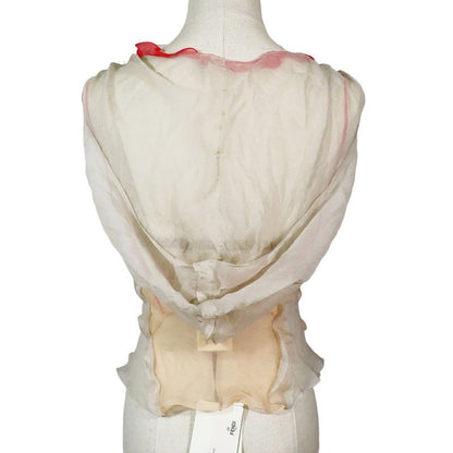 Unused 22 Fendi Silk Sheer Sleeveless Cut And Sewn Camisole With Inner FF Logo