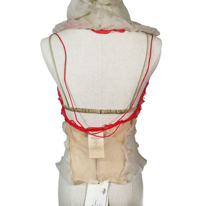 Unused 22 Fendi Silk Sheer Sleeveless Cut And Sewn Camisole With Inner FF Logo