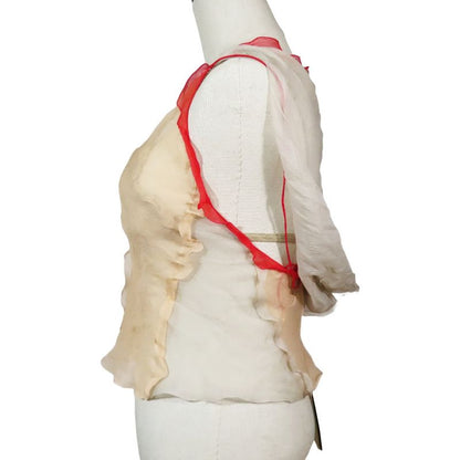 Unused 22 Fendi Silk Sheer Sleeveless Cut And Sewn Camisole With Inner FF Logo