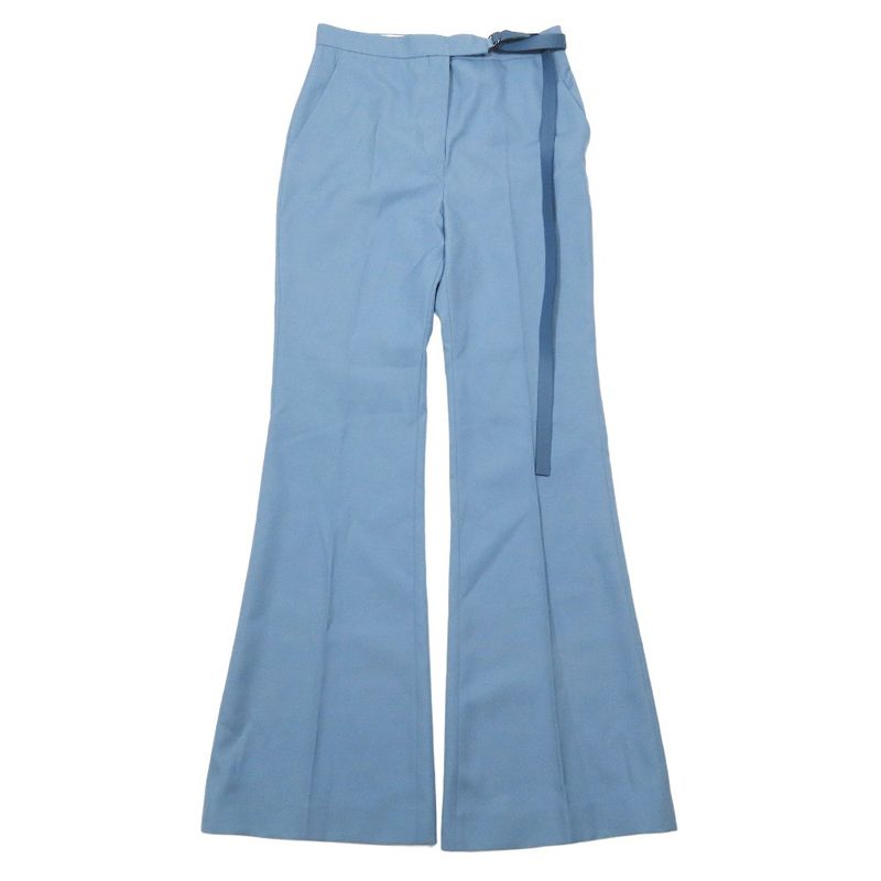 Unused 2022 Fendi Wide Pants Slacks Bootcut Flared Center Press With Logo Belt