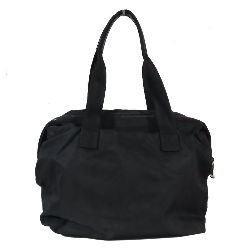 Prada Nylon Mini Boston Tote Handbag Triangle Logo Vr4377 Triangle Logo