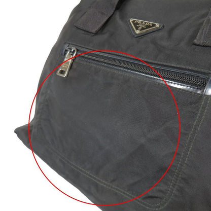 Prada Nylon Mini Boston Tote Handbag Triangle Logo Vr4377 Triangle Logo