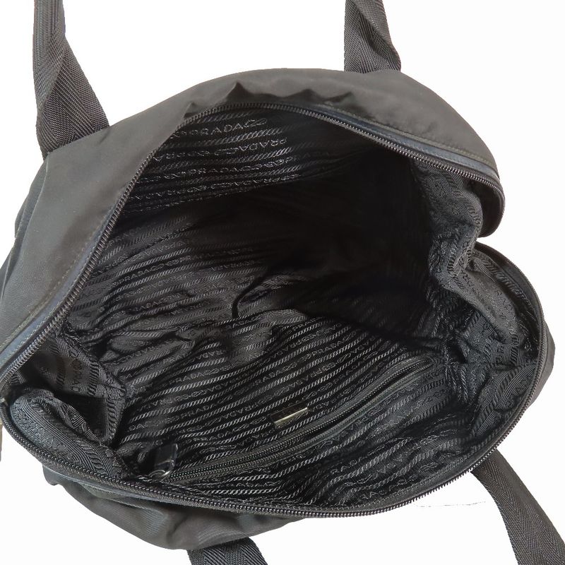 Prada Nylon Mini Boston Tote Handbag Triangle Logo Vr4377 Triangle Logo