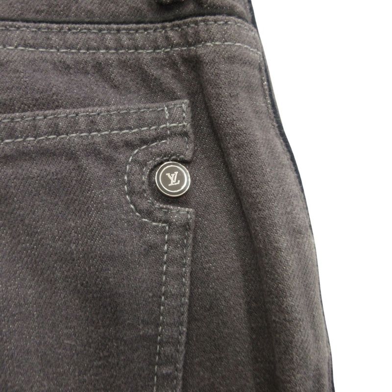 Louis Vuitton Denim Pants Jeans Damier LV Logo Button Fly On The Back 40