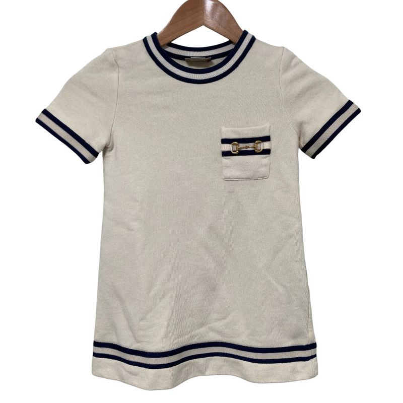 Gucci Kids Horsebit Cotton Jersey Dress 718772 6 Size Off White Kids Used