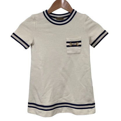 Gucci Kids Horsebit Cotton Jersey Dress 718772 6 Size Off White Kids Used