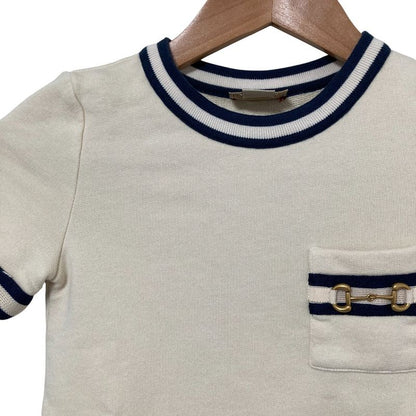 Gucci Kids Horsebit Cotton Jersey Dress 718772 6 Size Off White Kids Used