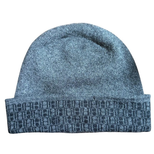Hermes Margiela Period 100% Cashmere Knit Cap XL Gray Ladies Used
