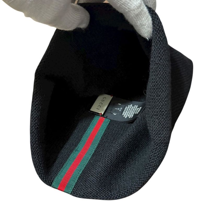 Gucci Michele Period Sherry Line Knit Cap Size L Black Men Women Used