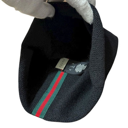 Gucci Michele Period Sherry Line Knit Cap Size L Black Men Women Used
