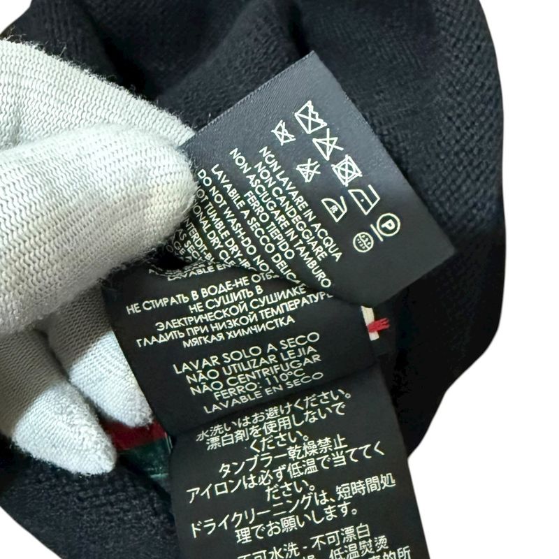 Gucci Michele Period Sherry Line Knit Cap Size L Black Men Women Used