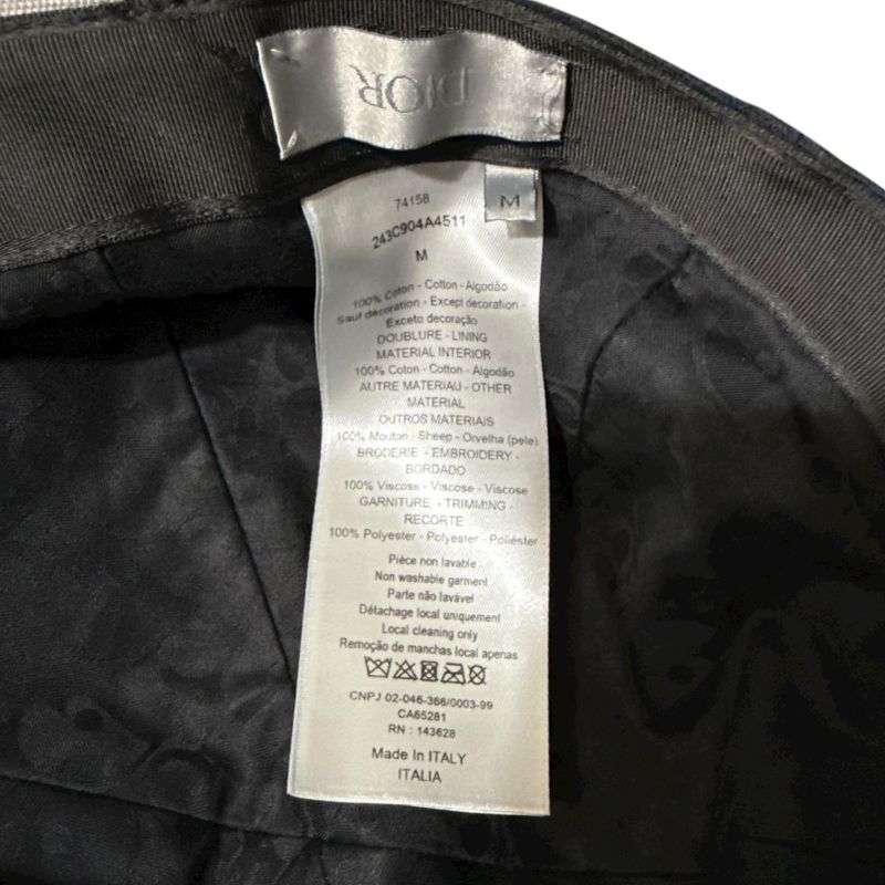 DIOR Homme Dior Homme Logo Embroidery Baseball Cap 243c904a4511 Size M Black