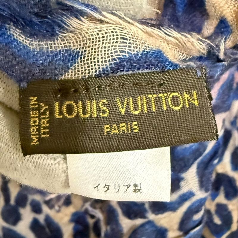 Louis Vuitton Leopard Pattern Cashmere And Silk Large Shawl 401910