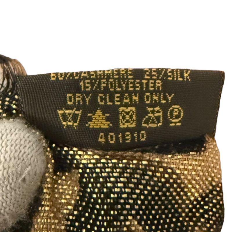 Louis Vuitton Leopard Pattern Cashmere And Silk Shawl 401910 Gold Color Women's