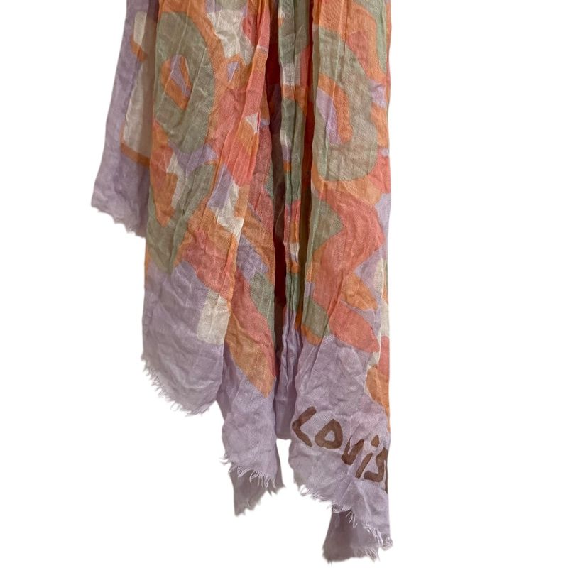 Louis Vuitton Graffiti Pattern Silk And Cashmere Shawl 401910 Multicolor