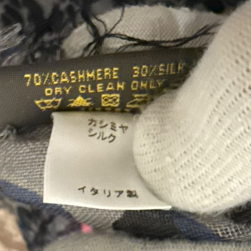 Louis Vuitton Leopard Pattern Cashmere And Silk Sheer Shawl 413287 Gray