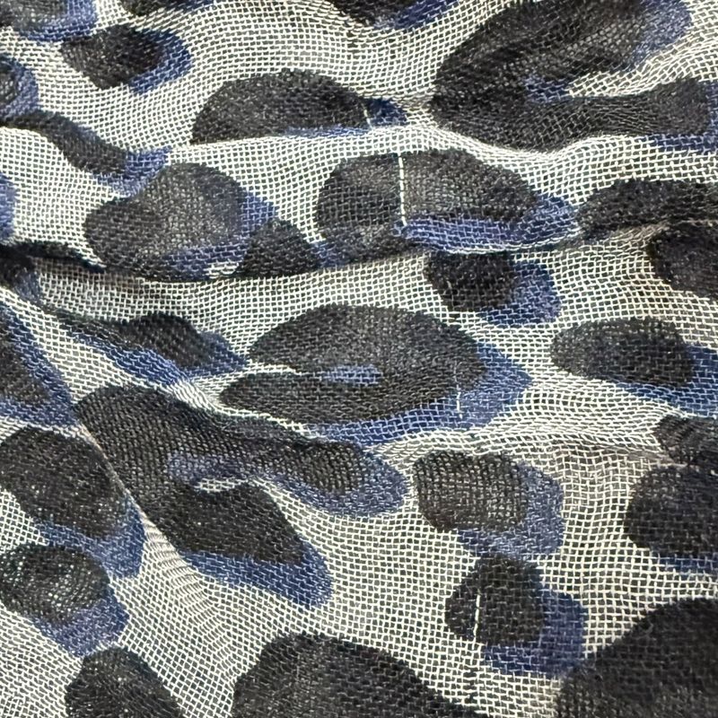 Louis Vuitton Leopard Pattern Cashmere And Silk Sheer Shawl 413287 Gray