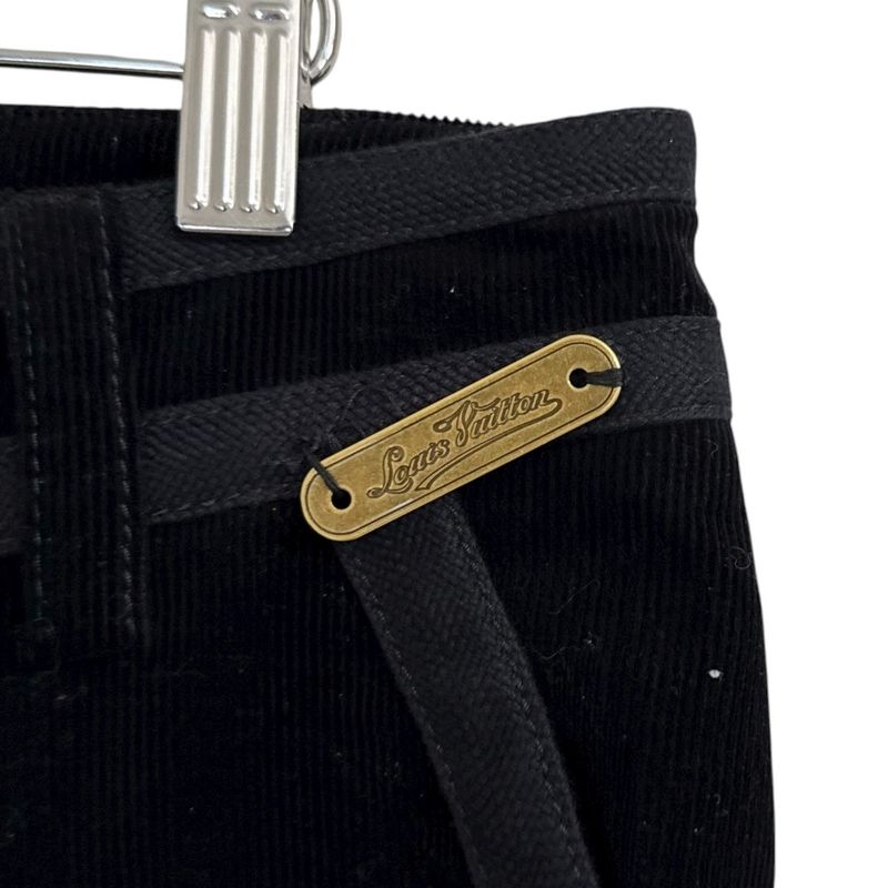 Louis Vuitton Sideline Corduroy Flared Pants Size 38 Black Ladies Used
