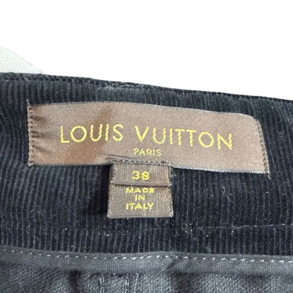 Louis Vuitton Sideline Corduroy Flared Pants Size 38 Black Ladies Used