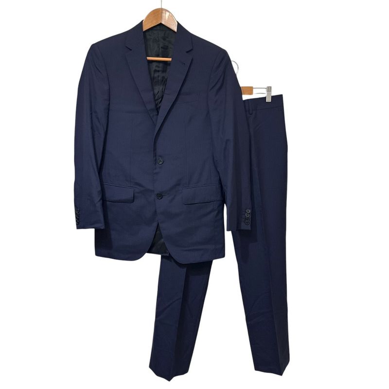 Louis Vuitton Pinstripe Tailored Jacket + Slacks Pants Suit Setup 44 Navy Men's