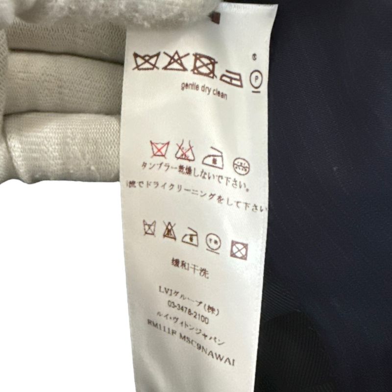 Louis Vuitton Pinstripe Tailored Jacket + Slacks Pants Suit Setup 44 Navy Men's