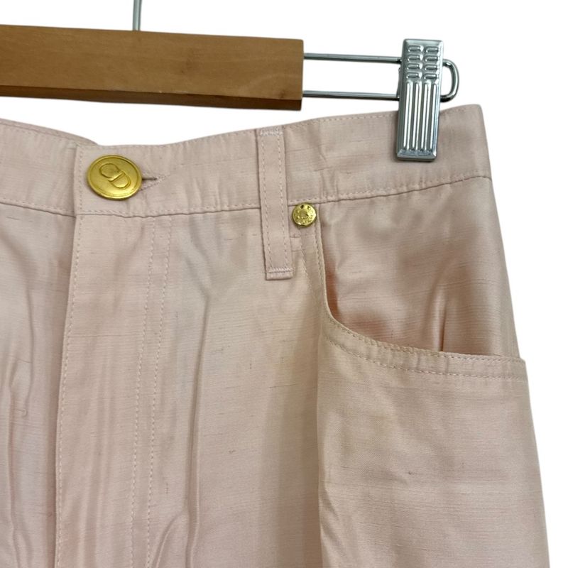 Christian DIOR Vintage French Silk-blend Tapered Pants 36 Pink Women's Used