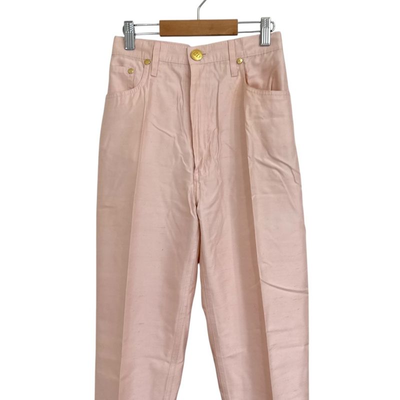 Christian DIOR Vintage French Silk-blend Tapered Pants 36 Pink Women's Used